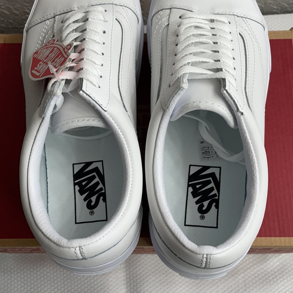 Vans White Platform Old Skool Women's Sneakers - Picture 9 of 11